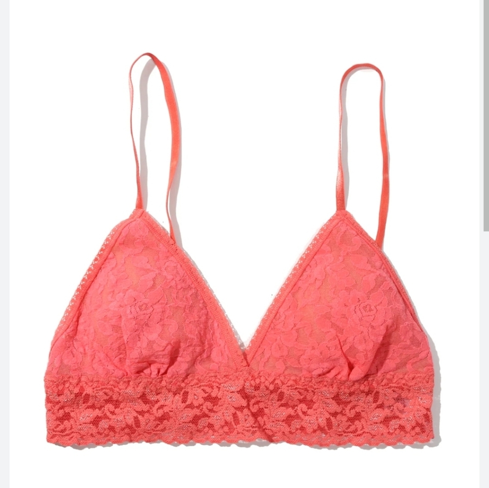 Hanky Panky Signature Lace Padded Triangle Bralette Large NWT
